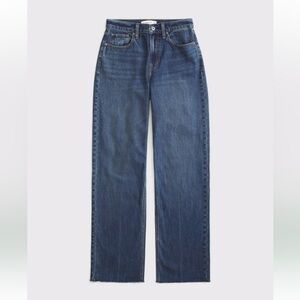 Curve Love High Rise Loose Jean in Medium Raw Hem